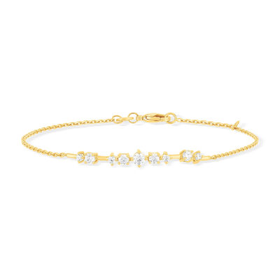 Bracelet plaqué or zirconias 18 cm