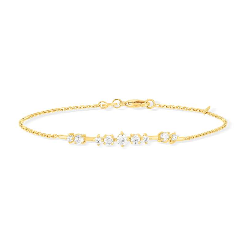 Bracelet plaqué or zirconias 18 cm - vue 1