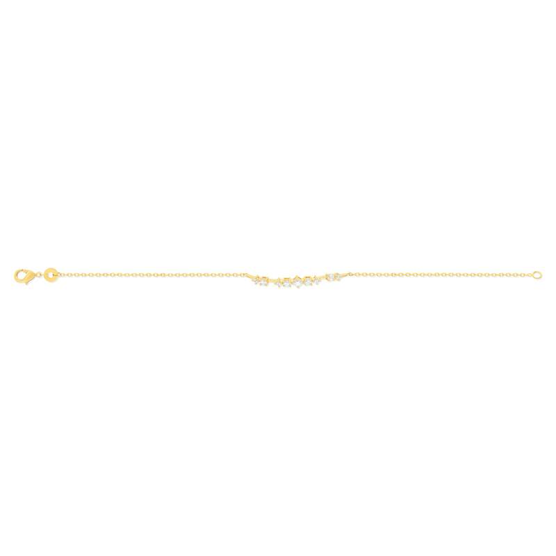 Bracelet plaqué or zirconias 18 cm - vue 2