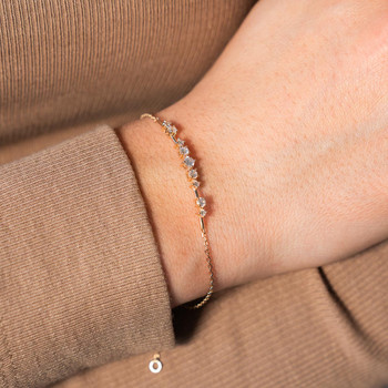 Bracelet plaqué or zirconias 18 cm