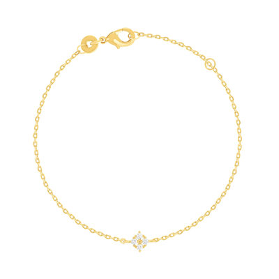 Bracelet plaqué or zirconias 18 cm - vue 1