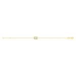 Bracelet plaqué or pierre synthétique bleue et zirconias 18 cm - vue 2