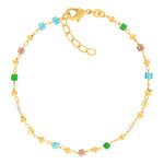 Bracelet plaqué or pierres synthétiques multicolores 18 cm - vue 1