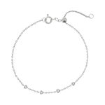 Bracelet argent 925 rhodié zirconias 19 cm - vue 1