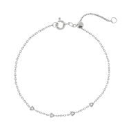 Bracelet argent 925 rhodié zirconias 19 cm