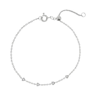Bracelet argent 925 rhodié zirconias 19 cm
