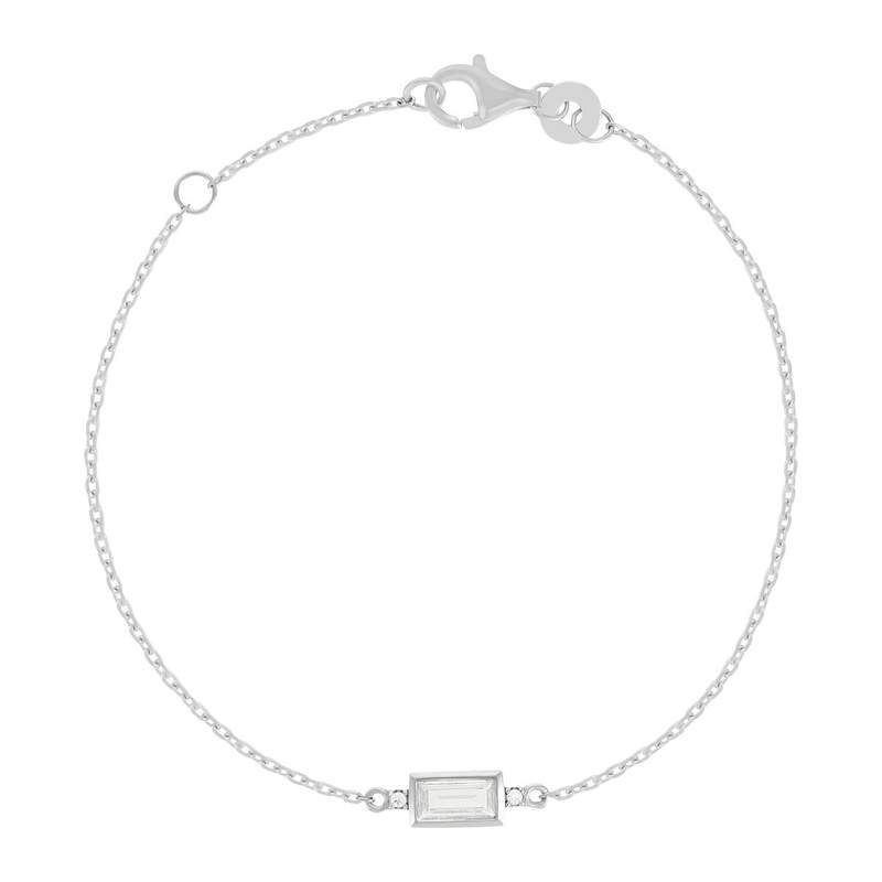 Bracelet argent 925 zirconia 18 cm - vue 1