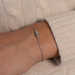 Bracelet argent 925 zirconia 18 cm - vue porté 1