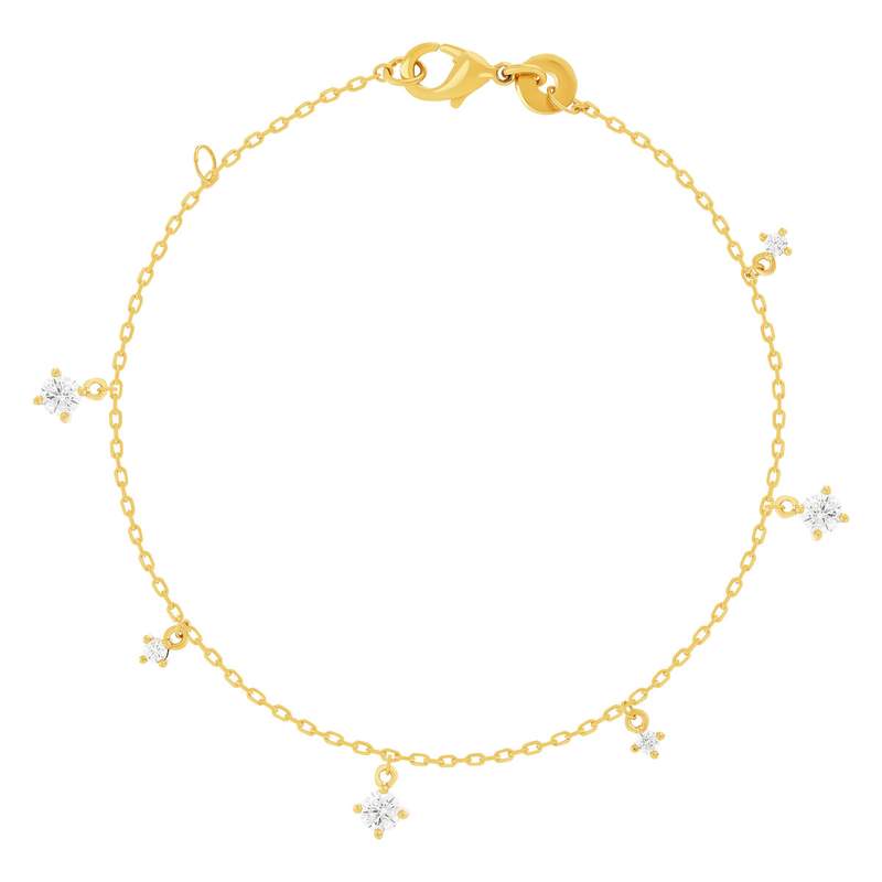 Bracelet plaqué or zirconias 18 cm - vue 1