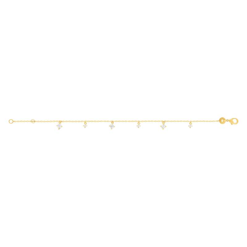 Bracelet plaqué or zirconias 18 cm - vue 2