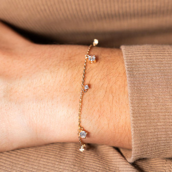 Bracelet plaqué or zirconias 18 cm