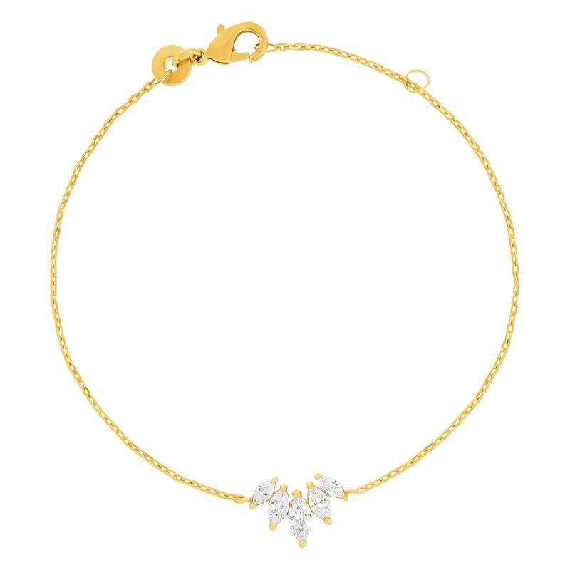 Bracelet plaqué or zirconias 18 cm - vue 1