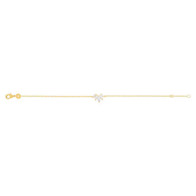 Bracelet plaqué or zirconias 18 cm - vue 2