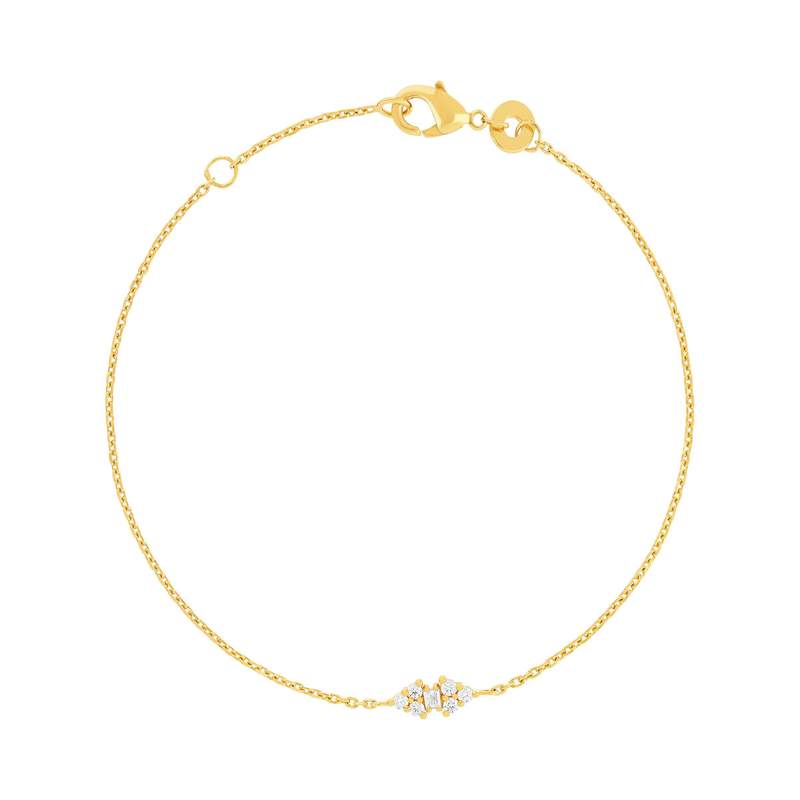 Bracelet plaqué or zirconias 18 cm - vue 1