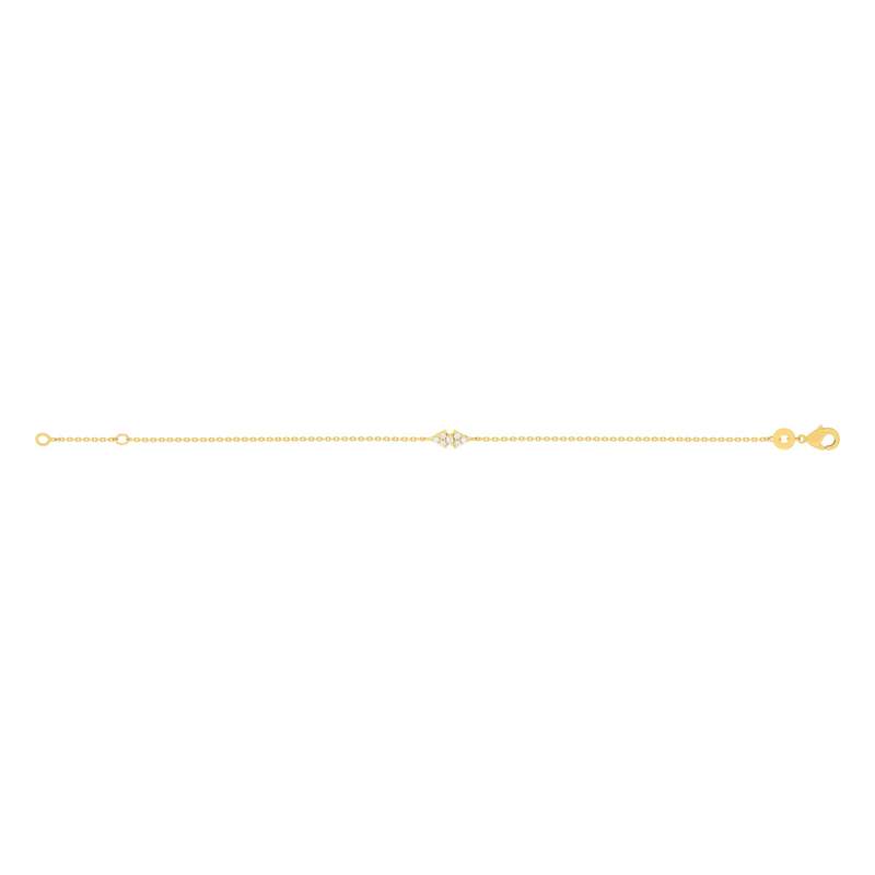 Bracelet plaqué or zirconias 18 cm - vue 2