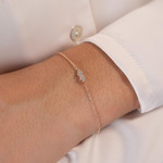 18 cm vergulde zirkonia armband - gedragen 1 bekijken