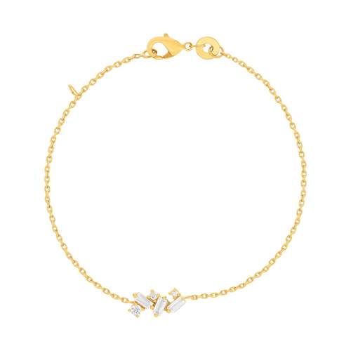 Bracelet plaqué or zirconias 18 cm