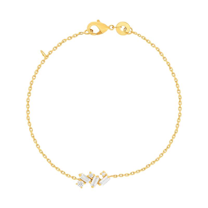 Bracelet plaqué or zirconias 18 cm - vue 1