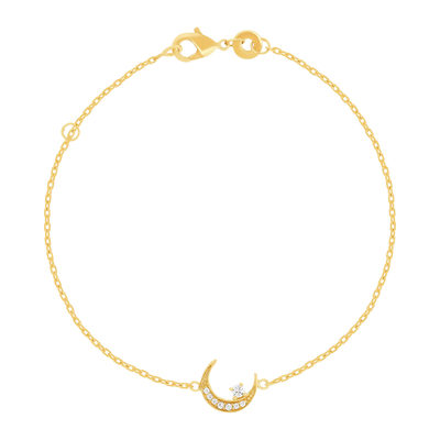 18 cm vergulde armband met maan en zirkonia's