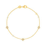 Bracelet plaqué or étoiles et zirconias 18 cm - vue 1