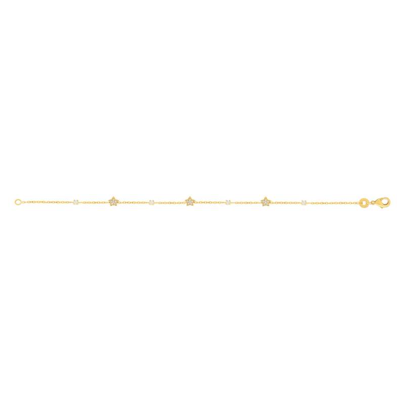 Bracelet plaqué or étoiles et zirconias 18 cm - vue 2
