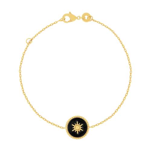 Gold-plated black lacquer bracelet 18 cm