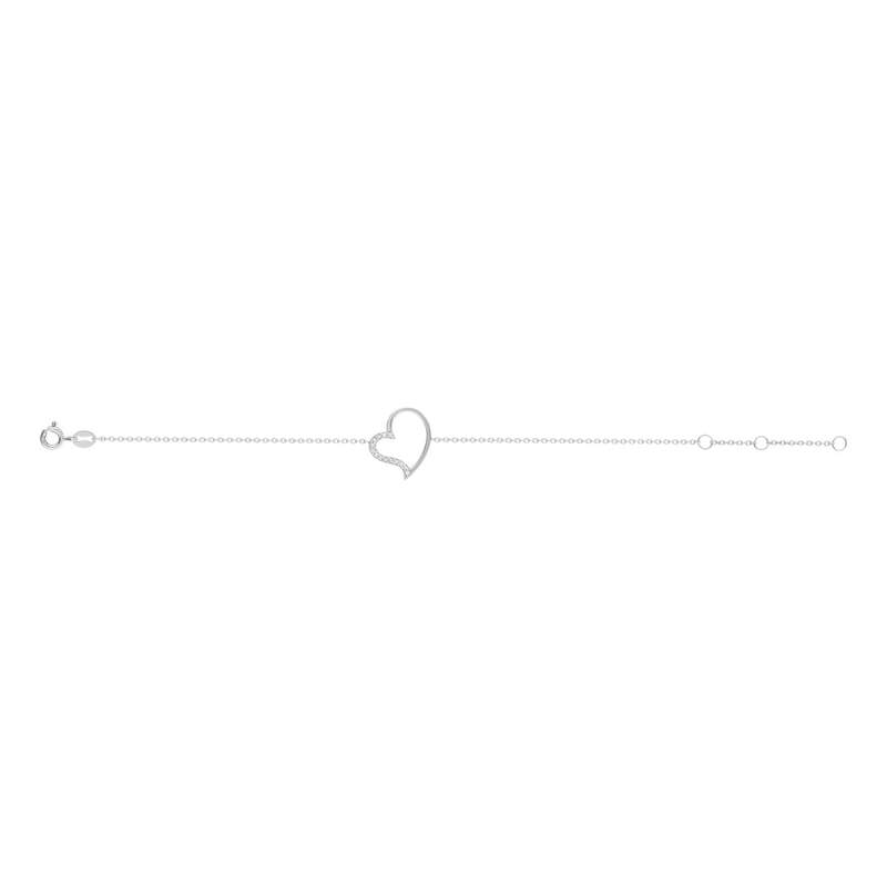 Bracelet argent 925 coeur et zirconias - vue 2