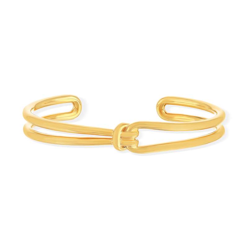 Bracelet plaqué or jonc noeud - vue 1