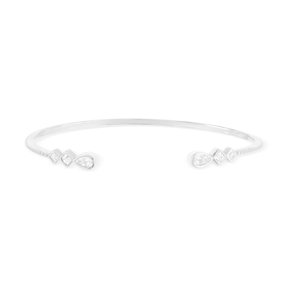 Bracelet argent 925 jonc zirconias