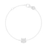 Bracelet argent 925 tête de chat 15 cm - vue 1