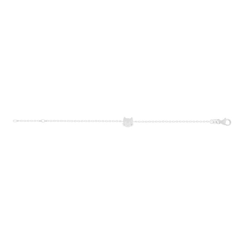 Bracelet argent 925 tête de chat 15 cm - vue 2