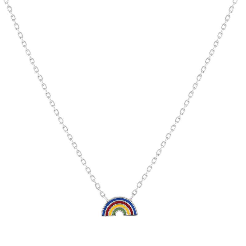 Collier argent 925 arc en ciel 37cm - vue 1