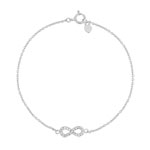Bracelet argent 925 motif infini et zirconias 18 cm - vue 1