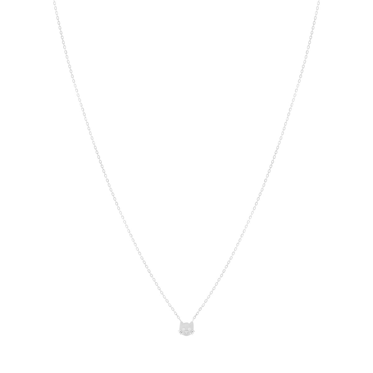 Collier argent 925 tête de chat 37cm - vue 2