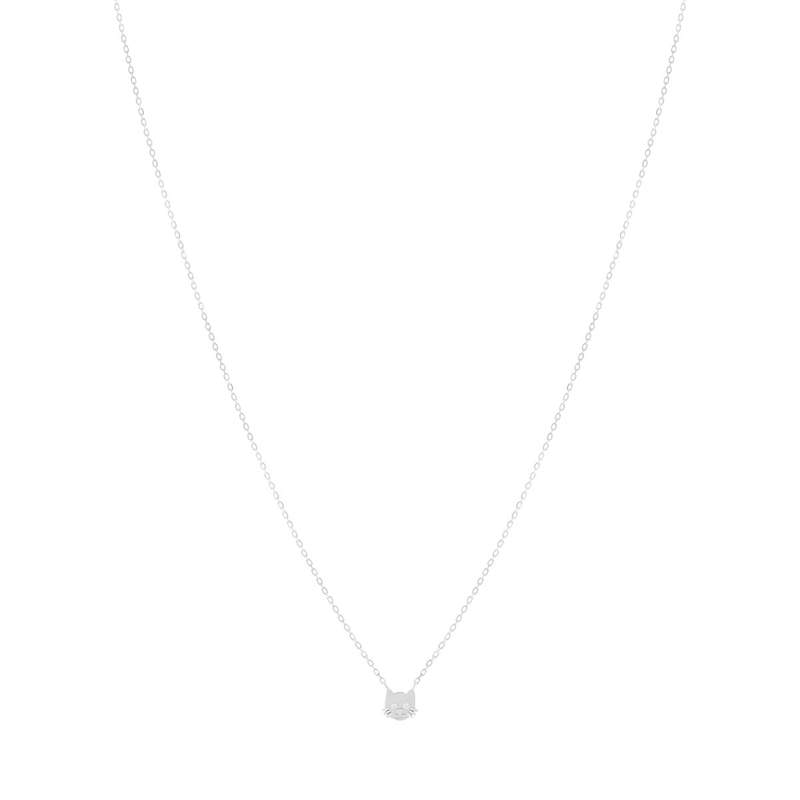 Collier argent 925 tête de chat 37cm - vue 2