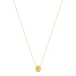 Collier plaqué or pierre synthétique verte 45cm - vue 2