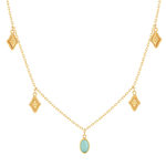 Collier plaqué or amazonite 45cm - vue 1