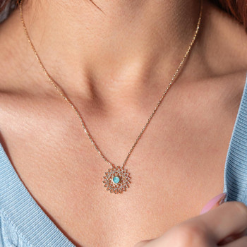 Collier plaqué or pierre synthétique verte 45cm