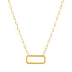 Collier plaqué or motif rectangle 45 cm - vue 1