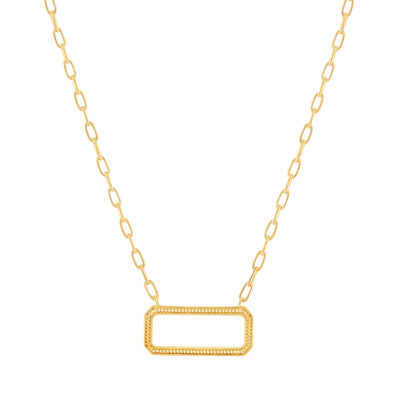 Gold-plated rectangle necklace 45 cm