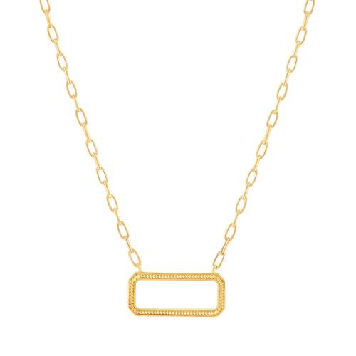 Gold-plated rectangle necklace 45 cm