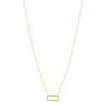 Collier plaqué or motif rectangle 45 cm - vue 2