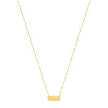 Collier plaqué or plaque rectangulaire 45cm