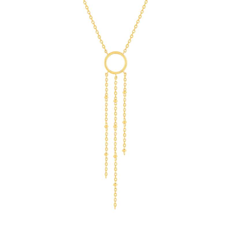 Collier plaqué or motif rond 45cm - vue 1