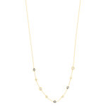 Collier plaqué or pierres synthétiques bleues et zirconias 45cm - vue 2