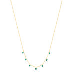 Collier plaqué or pierres synthétiques vertes 45cm - vue 2