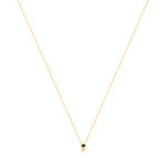 Vergulde ketting synthetische groene steen en zirkonia's 45cm - bekijk 2