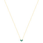 Collier plaqué or pierres synthétiques vertes 45cm - vue 2