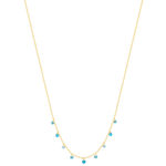 Collier plaqué or pierres synthétiques bleues 45cm - vue 2