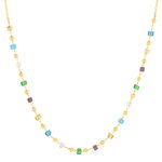 Collier plaqué or pierres synthétiques multicolores 45cm - vue 1